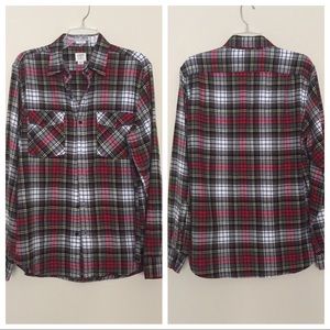 J. Crew Red Plaid Flannel Long Sleeve Button Down
